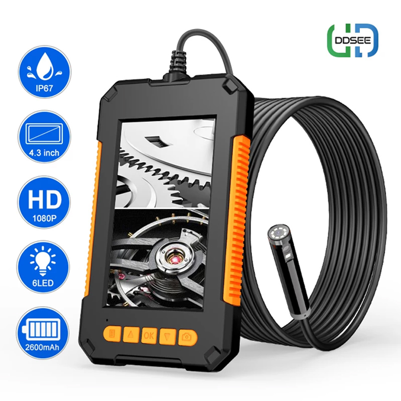 P40 8mm Single Dual Lens Industrial Endoscope 1080P 4.3 " IPS LCD Digital Inspection Camera With 8 LED For Car Sewer Checking