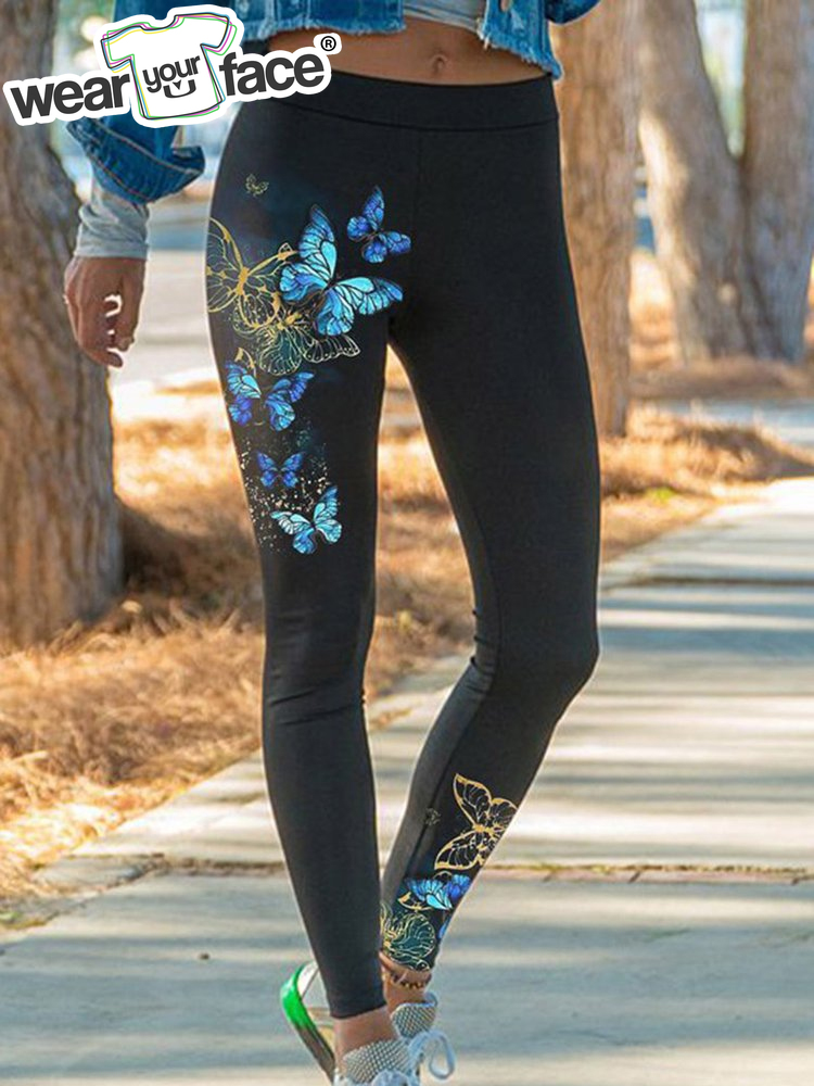 Florals Butterfly Leopard Gym Yoga Legging 3D All Over Print Sexy Casual Streetwear US Size Fitness Elastic Women Girl Clothing
