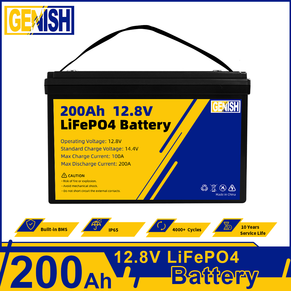 Rechargeable 12V 200Ah Lifepo4 Battery Deep Cycle Lithium Iron Phosphate Solar Cell for 12V 24V 48V Boat Golf Cart RV Forklift
