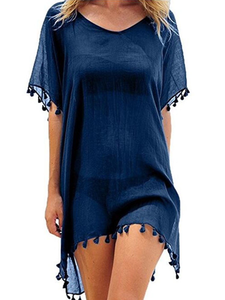 Women Beach Cover Up Lace Hollow Crochet Swimsuit Beach Dress Women  Summer Cover-Ups Bathing Suit Ladies Beach Wear Tunic