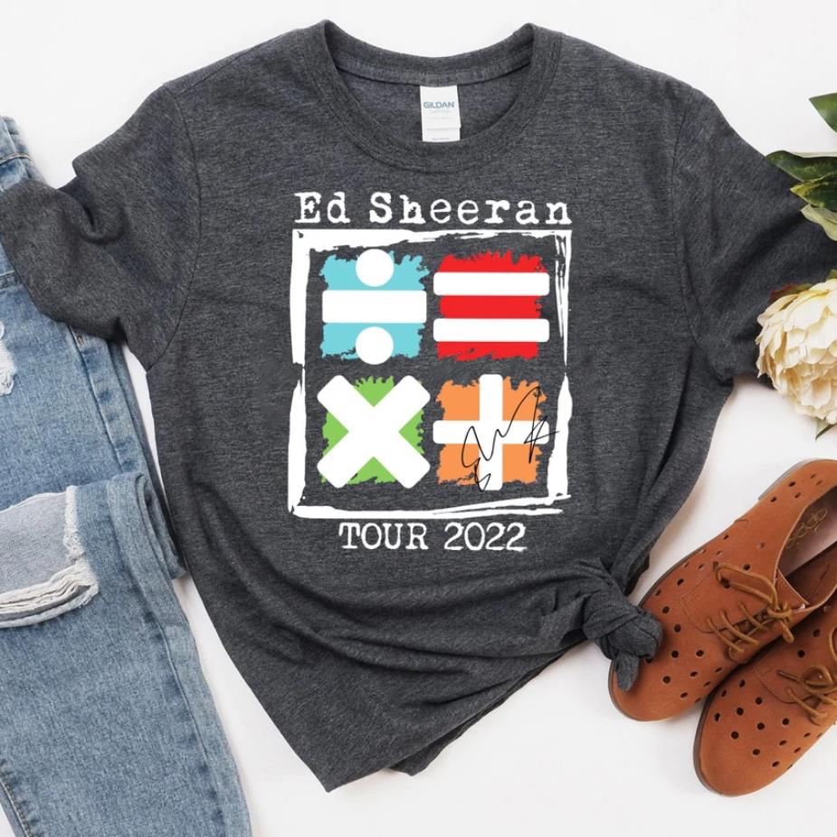 Ed Sheeran  Tour Shirt The Mathletics Concert T-shirt Music Album Inspired Ed Sheeran Tees Summer Kawaii Tops Gift for Fans