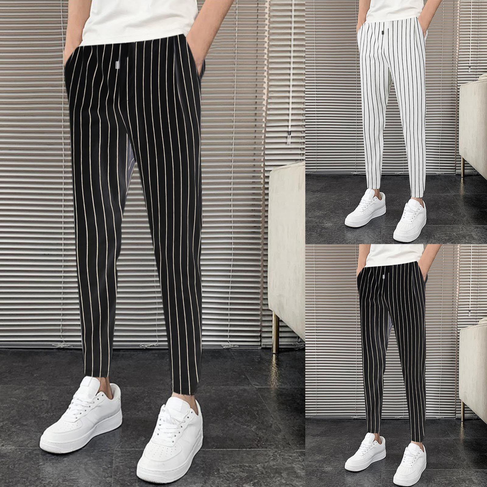 Male Casual Formal Pants Soild Mens Suit Pants Straight Leg Trousers with Memory