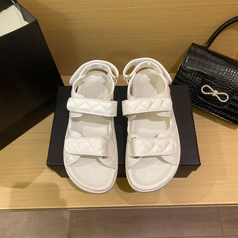 Women Summer Holiday Beach Sandals  Design  Adjustable Hook Loop Casual Open Toe Comfy Flats Females Slippers