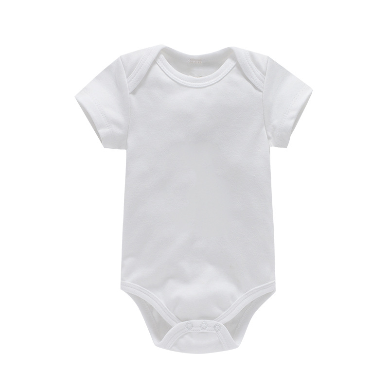 Basic Type Soft Organic Cotton Rompers For Baby  And Girls Newborn Child Creeper White Black Solid Color Short Sleeve Summer