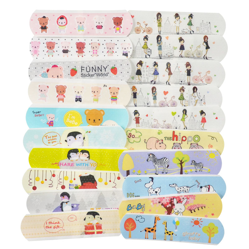 120Pcs Cartoon Bandages Waterproof Adhesive Bandages Wound Plaster First Aid Hemostasis Band Aid Sterile Stickers For Baby Care