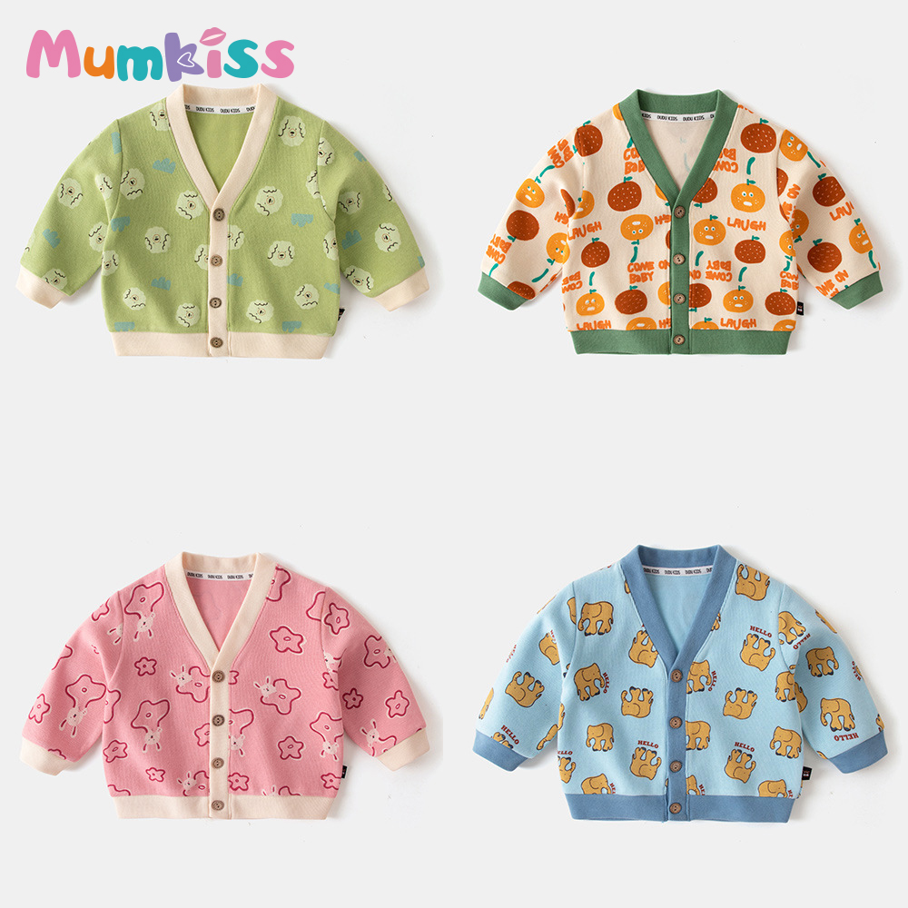MUMKISS Kids Sweatshirt Sweater Autumn Long-Sleeved Solid Color Shirt for Baby  and Girls Children Cartoon Pattern Clothes