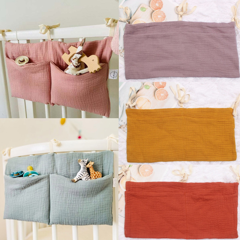 1pc Portable Baby Crib Storage Bag Multifunctional Newborn Bed Headboard Organizer For Kids Baby Bedding Diaper Bag