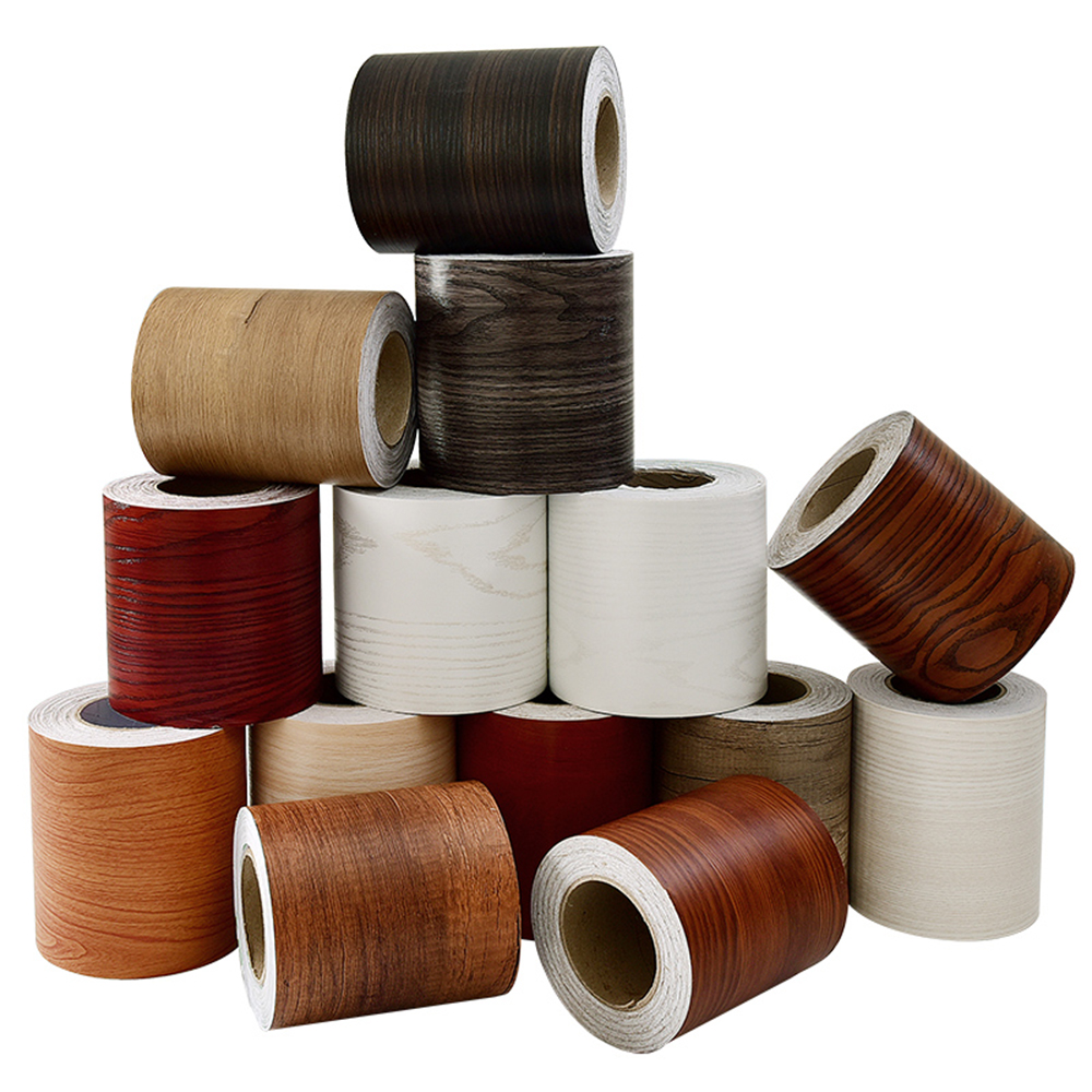1PC Self-adhesive Wood Grain Waist Line Wallpaper Waterproof PVC Wall Border Baseboard Stickers Vinyl Decals Home Decor Decal