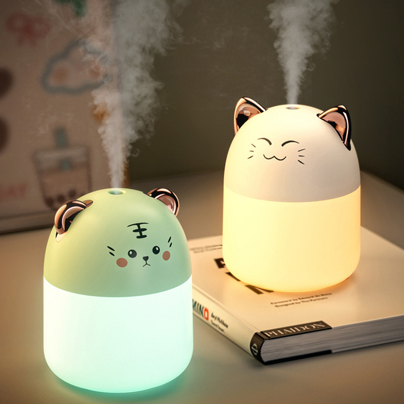 Desktop Humidifier With Colorful Atmosphere Light 250ml Capacity Cool Mist Aroma Diffuser Home Bedroom Humidifier Purifier