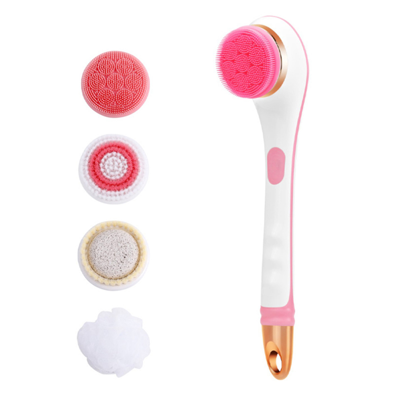 Electric Bath Brush Silicone Back Scrubber USB Rechargeable 2 Speeds Rotating Shower Spa Waterproof Body Cleaning PSE 3.7V IPX6