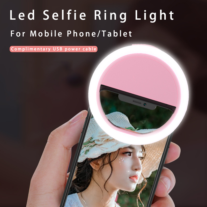 USB Charge Led Selfie Ring Light Mobile Phone Lens LED Selfie Lamp Ring for iPhone Samsung Xiaomi POCO Mobile Phone Selfie Light