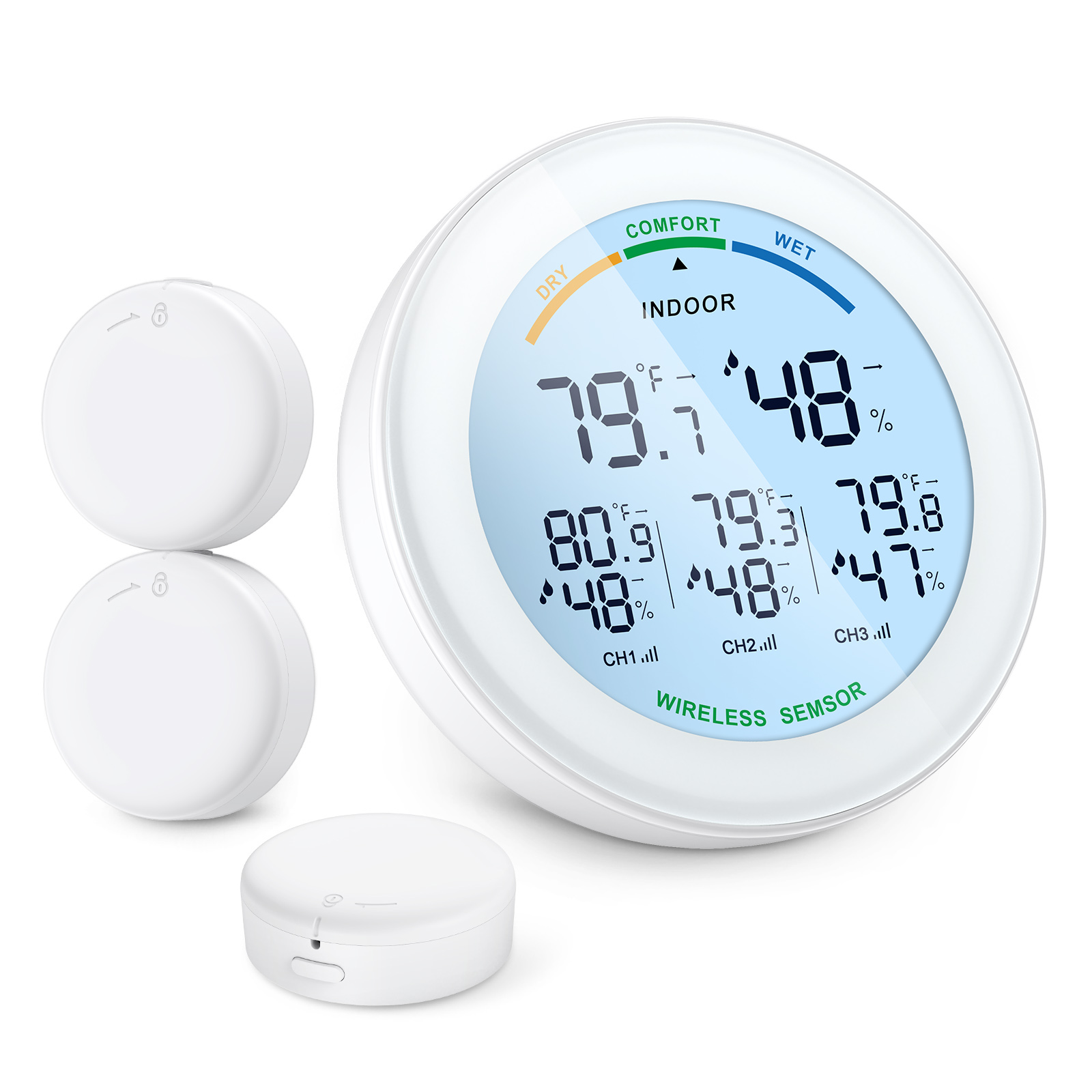 ORIA Wireless Thermometer LCD Display Indoor Outdoor Sensor Temperature Sensor Indoor Digital Hygrometer Thermometer