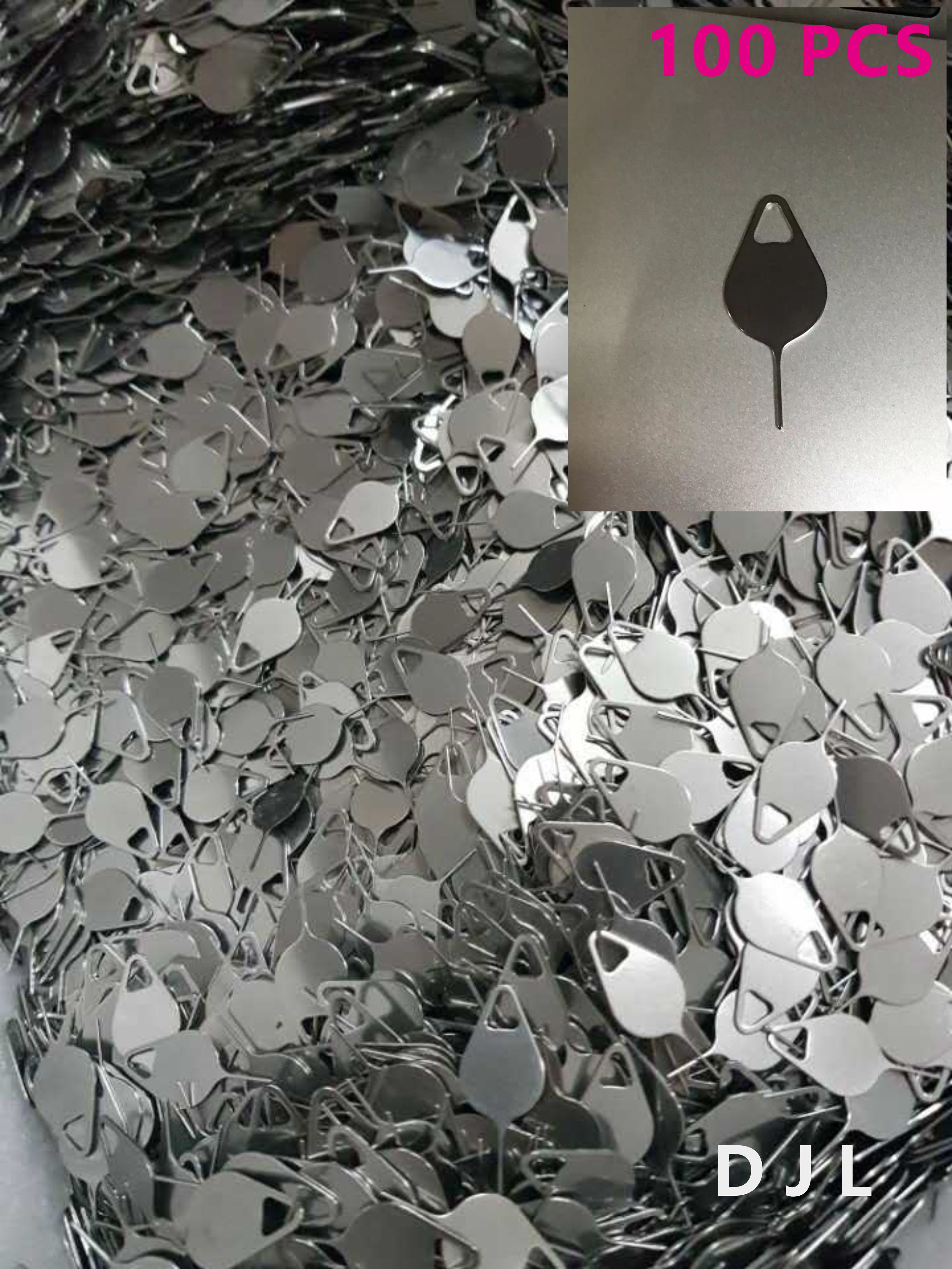 100pcs Sim Card Tray Removal Eject Pin Key Tool Stainless Steel Needle fo Samsung for Huawei xiaomi S21 S7 S8