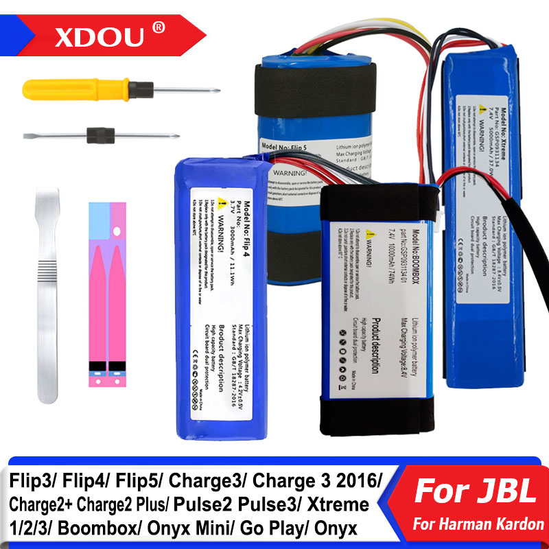 Original XDOU Battery For JBL Charge Flip Pulse Xtreme 1 2 3 4 5 For Harman Kardon Go Play Onyx Mini Speaker Bateria
