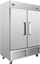 54" W Commercial Refrigerator 2 solid Door Merchandiser 49 Cu.ft Fan cooling Refrigerator with Digital Thermostat for Restaurant, Bar, Home, etc