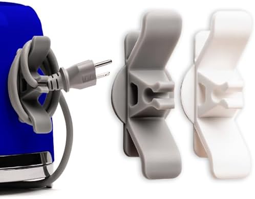 Cord Organizer for Kitchen Appliances With Silicone Cable Ties - Kitchen Appliance Cord Winder With Strong Mounting Adhesive - Appliance Cord Organizer Stick on for Mixer, Air Fryer - 2 Pack