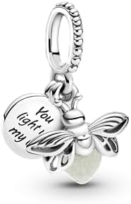 Pandora Glow-in-the-Dark Firefly Dangle Charm - Compatible Moments Bracelets - Jewelry for Women - Gift for Women - Made with Sterling Silver