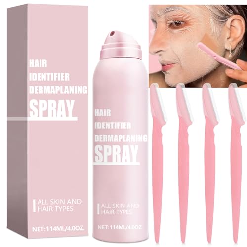 Hair Identifier Spray for Face Shaving, Moisturizing and Skin Care Dermaplaner Spray, Skin Body Face Hair Identifier Spray, Skin Dermaplaning Spray for Face with razor