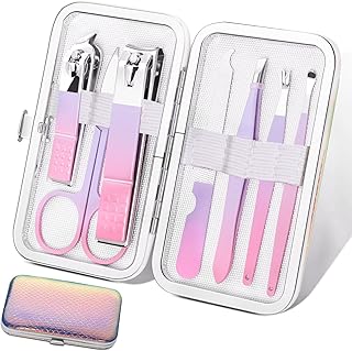 Manicure Set Women Nail Clippers Manicure Pedicure Kit Basis Stainless Steel Manicure Kit Grooming Kit Nail Clipper Set Personal Nail Care Tools with Travel Case Gift for Women