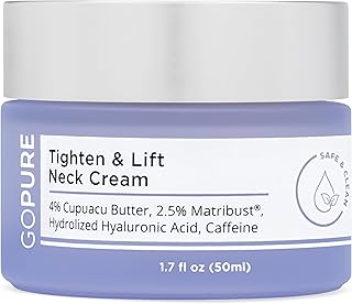 goPure Neck Firming Cream - Anti-Aging Neck Cream for Tightening and Wrinkles for an Even Skin Tone and Neck Lift - With Pro-Active Repair Firming Complex, 1.7 oz