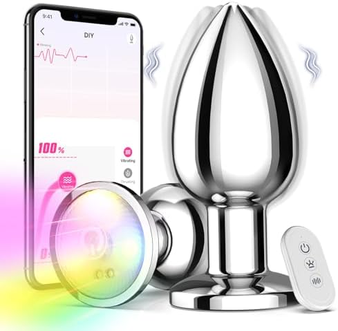 Adult Sex Toys Anal Toys Vibrating Butt Plug with App Remote Control 10 Vibrating Modes, Anal Beads Prostate Massager, Anal Sex Toys Vibrator for Men and Women, Couples