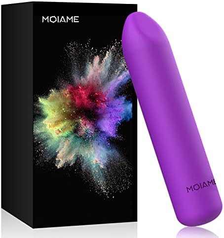 Small Bullet Vibrator for Women: Waterproof Mini Clit Vibrator with 10 Modes, Full Silicone Vibrating Finger Massager for G Spot Nipple, Female Rechargeable Lipstick Vibe Sex Toy, Purple