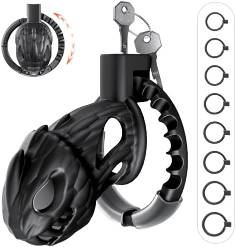 Male Chastity Cage, Large Lightweight Chastity Device with Adjustable 8 Sizes and Invisible Lock, Man Penis Exercise Bondage Gear & Accessories Sex Toys for Men Female Adult Toy