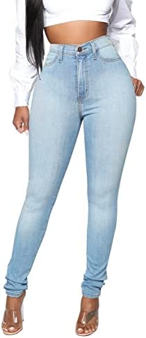 KUNMI Womens Classic High Waisted Skinny Stretch Butt Lifting Jeans Slim Fit Denim Pants