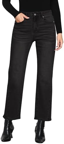 GRAPENT Straight Leg Jeans for Women High Waisted Trendy Ankle Length Forward Seams Stretchy Denim Pants Baggy Jeans