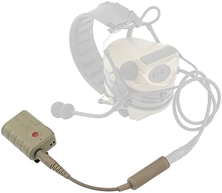 Tactical Headset Extension Line U174 Plug PTT with Bluetooth，Compatible with Mobile Phone，for COMTAC, AMP,Sordin etc. Series headsets. (Tan)