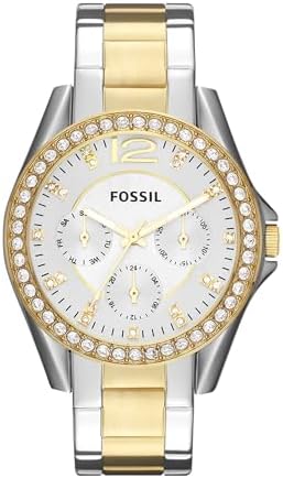 Fossil Women's Riley Quartz Stainless Steel Multifunction Watch, Color: Gold/Silver (Model: ES3204)