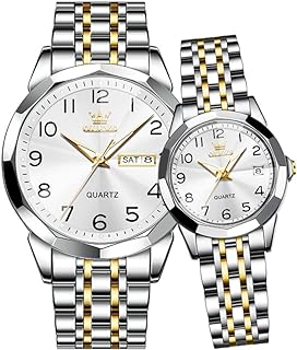 OLEVS Couple Watch Valentines Couple Matching Watches His and Her Couple Set Wrist Watch Men and Women Lovers Wedding Romantic Gifts Set of 2