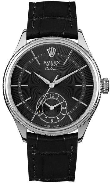 Rolex Cellini Dual Time Solid 18k White Gold Men’s Watch 50529