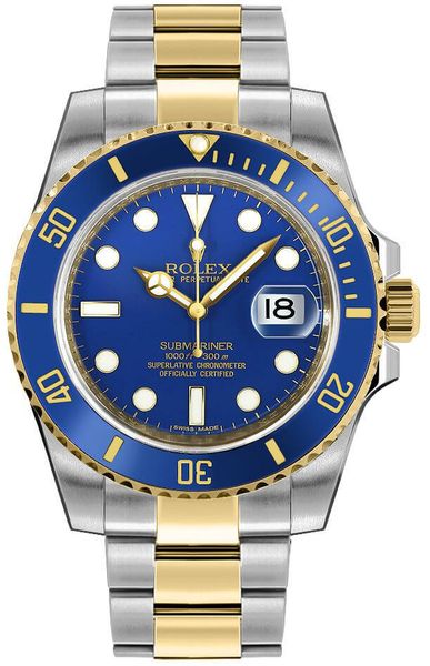 Rolex Submariner Date Two Tone Blue Dial Men’s Watch 116613LB